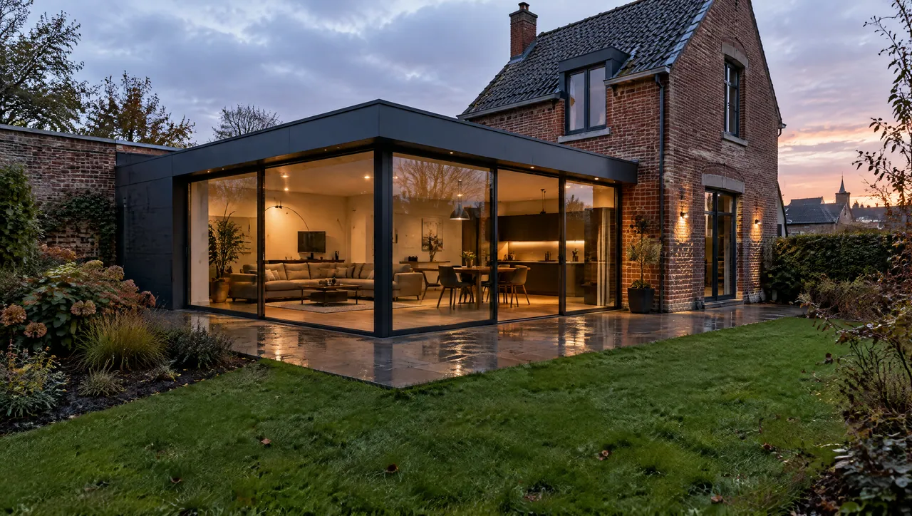 Extension vitrée sur jardin