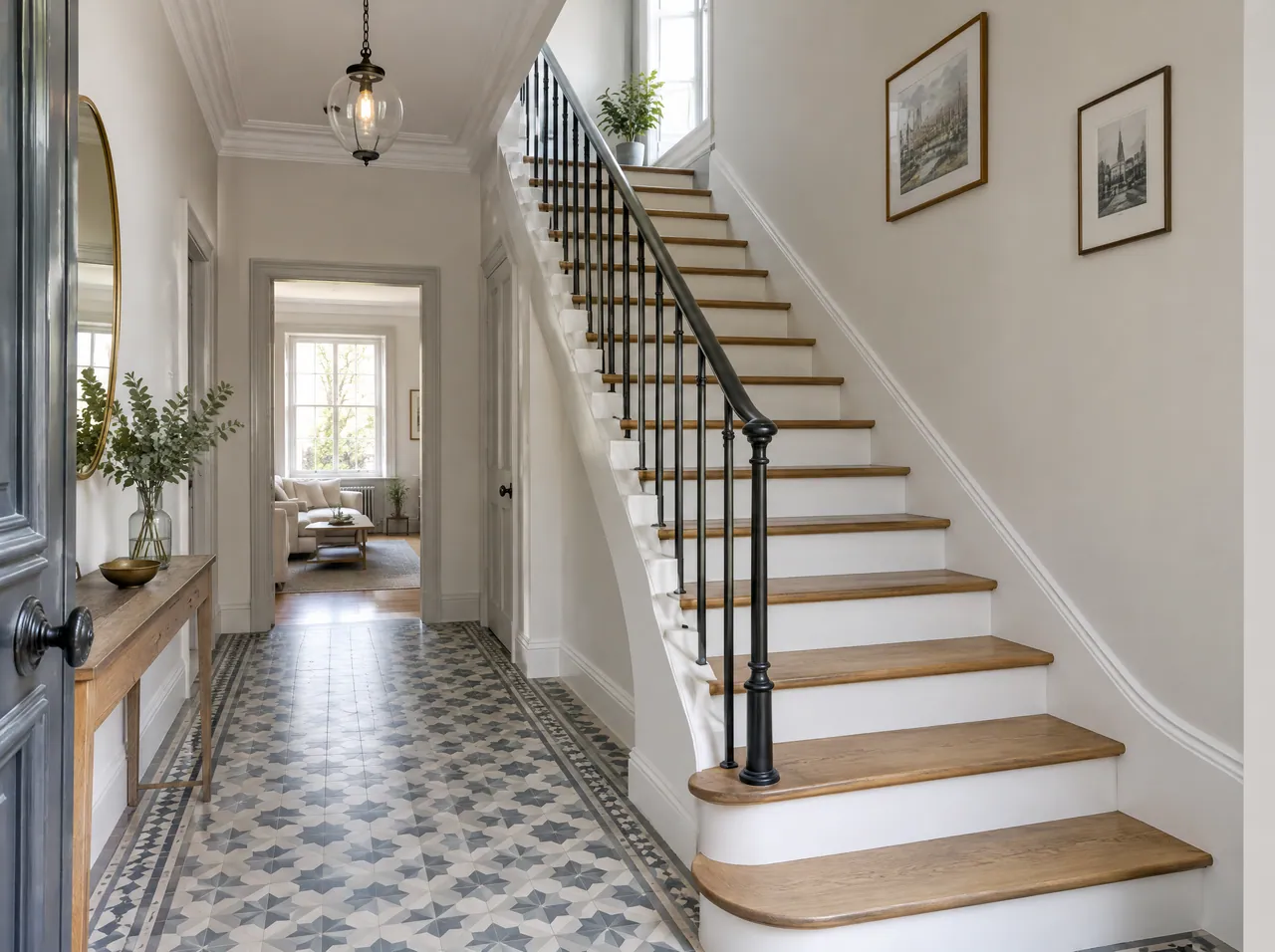 Entrée et escalier rénovés