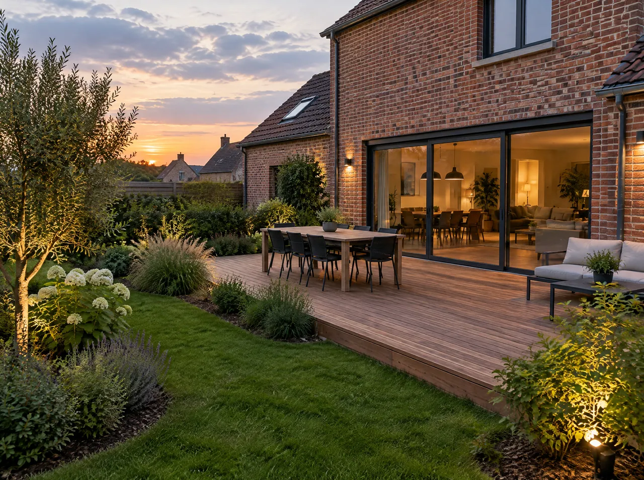 Terrasse bois et aménagement de jardin